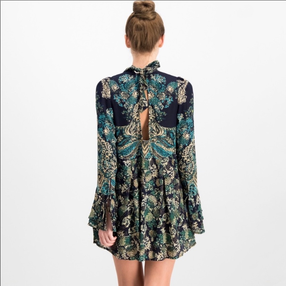 Free People Lady Luck Printed Tunic Dress Large